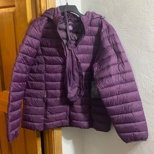 Eggplant purple packable-Light weight puffer